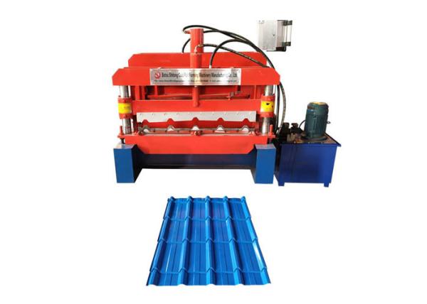Power 4+4 Kw Glazed Tile Roll Forming Machine Bamboo Shape Productivity 1-4 M
