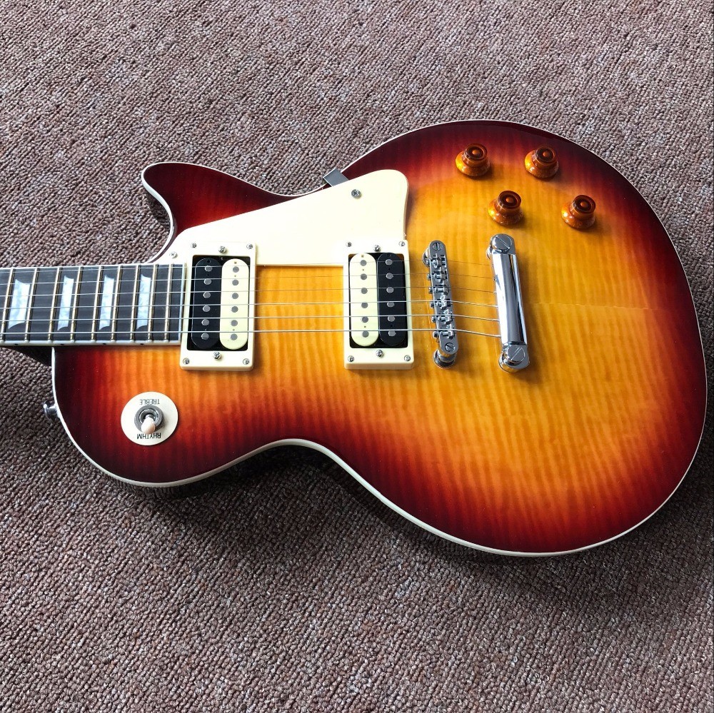 New standard LP Ebony fingerboard electric guitar, Flame Maple Top, musical instruments