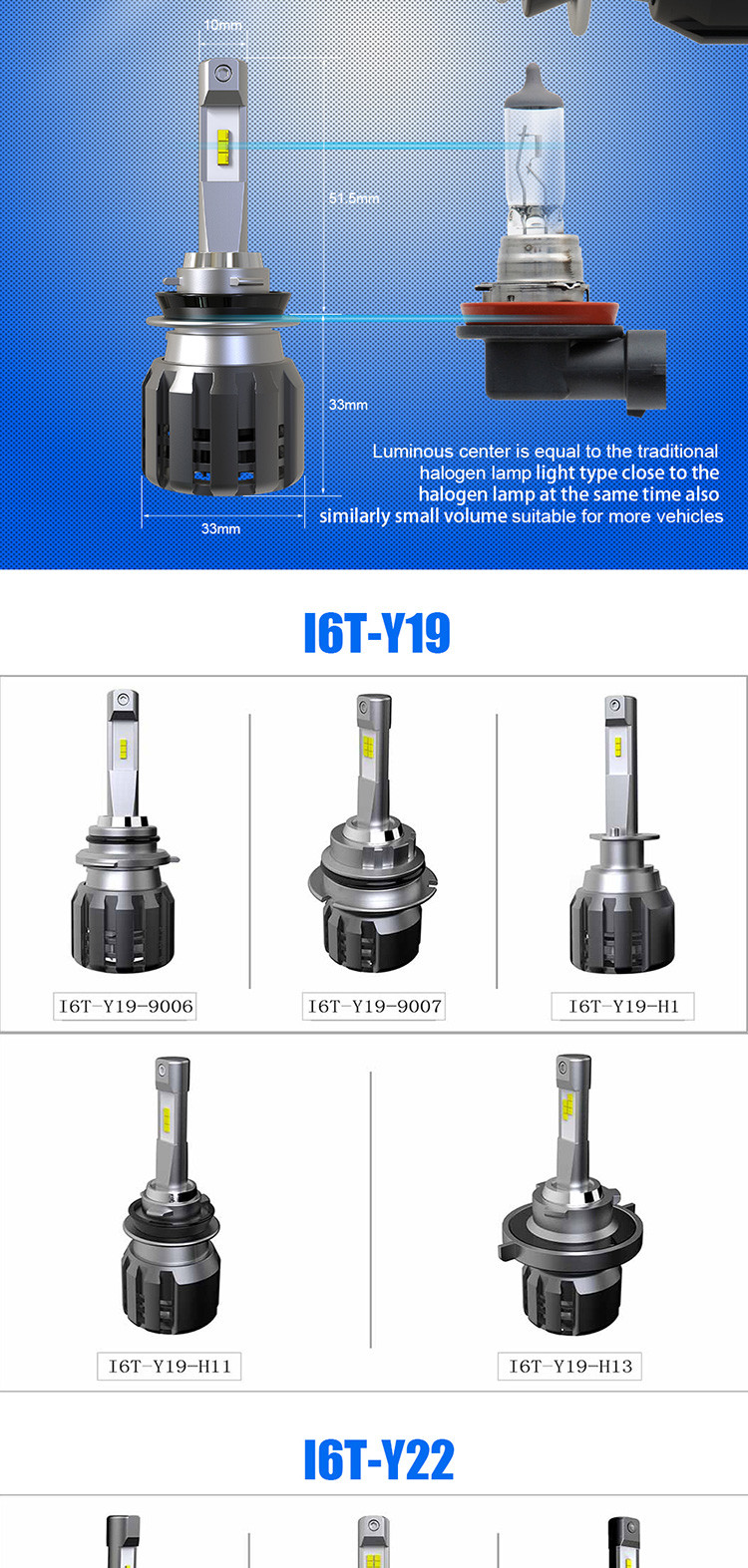 DC9V High Lumen LED Headlight Bulbs 9004 OEM Available 60W Power