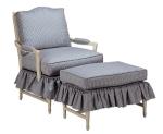 Cushion Fabric Sofa Skirt Upholstered Chair With Ottoman , Modern Chair And