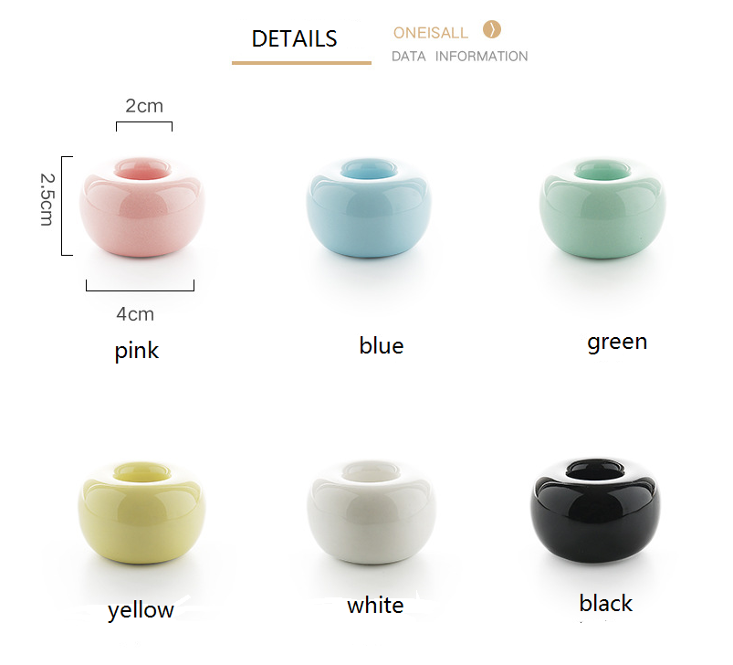 Household Ceramic Toothbrush Holder Set Stand With Pink Blue Green Color