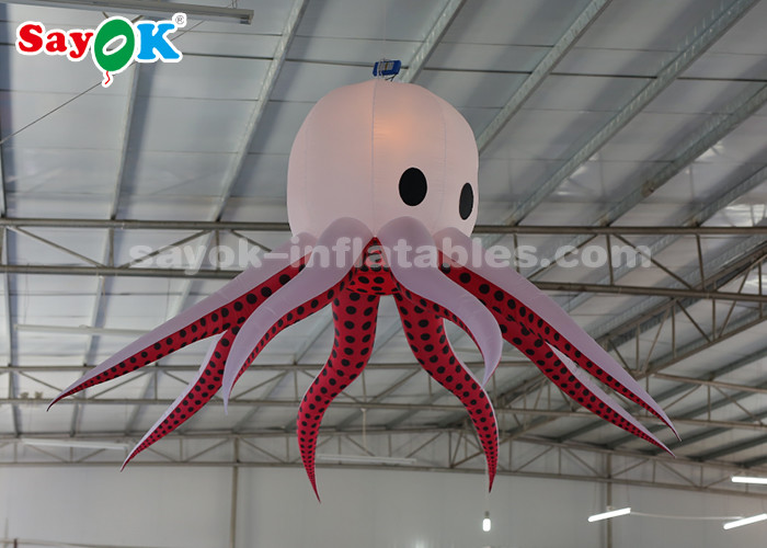 2m Nylon Cloth Inflatable Octopus With Remote Controller For Party Decoration