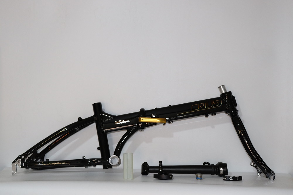 20" Aluminum Alloy Folding Bike Frame with Gloss Surface Processing Mode Suitable