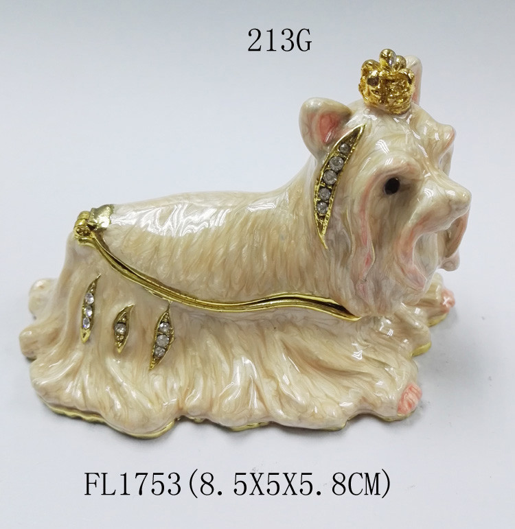 Crown Dog Jewelry Box Metal jewelry box Animal Trinket Box Best Wedding Favors Gifts Trinket Box