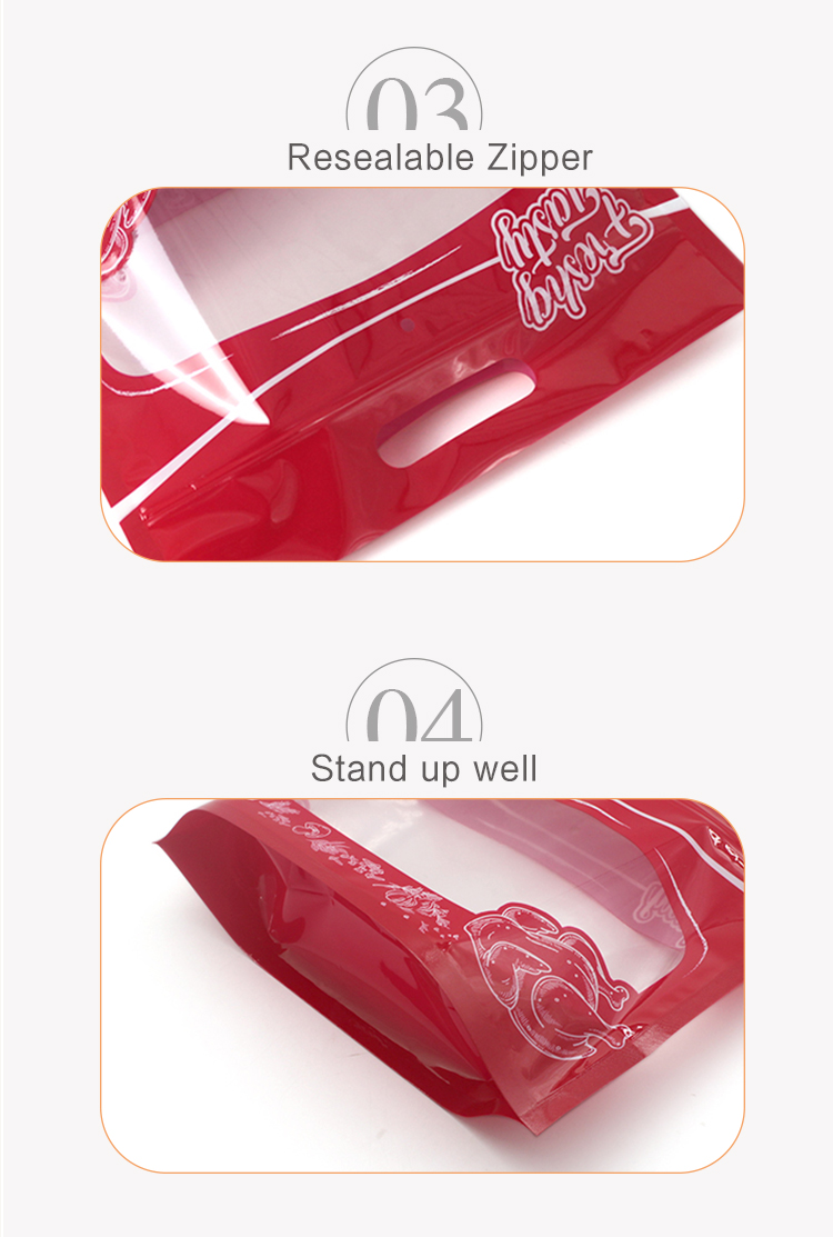 Takeaway Zipper Top Roast Chicken Packaging Plastic Bopp Microwave Safe Food Packaging