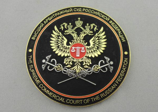 Die Stamping Copper / Zinc Alloy / Pewter Magnet Badge with Stamped, Photo