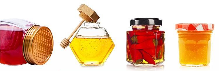 Low Moq 100Ml 150Ml 200Ml Empty Honey Glass Jars With Gold Lids With Lids