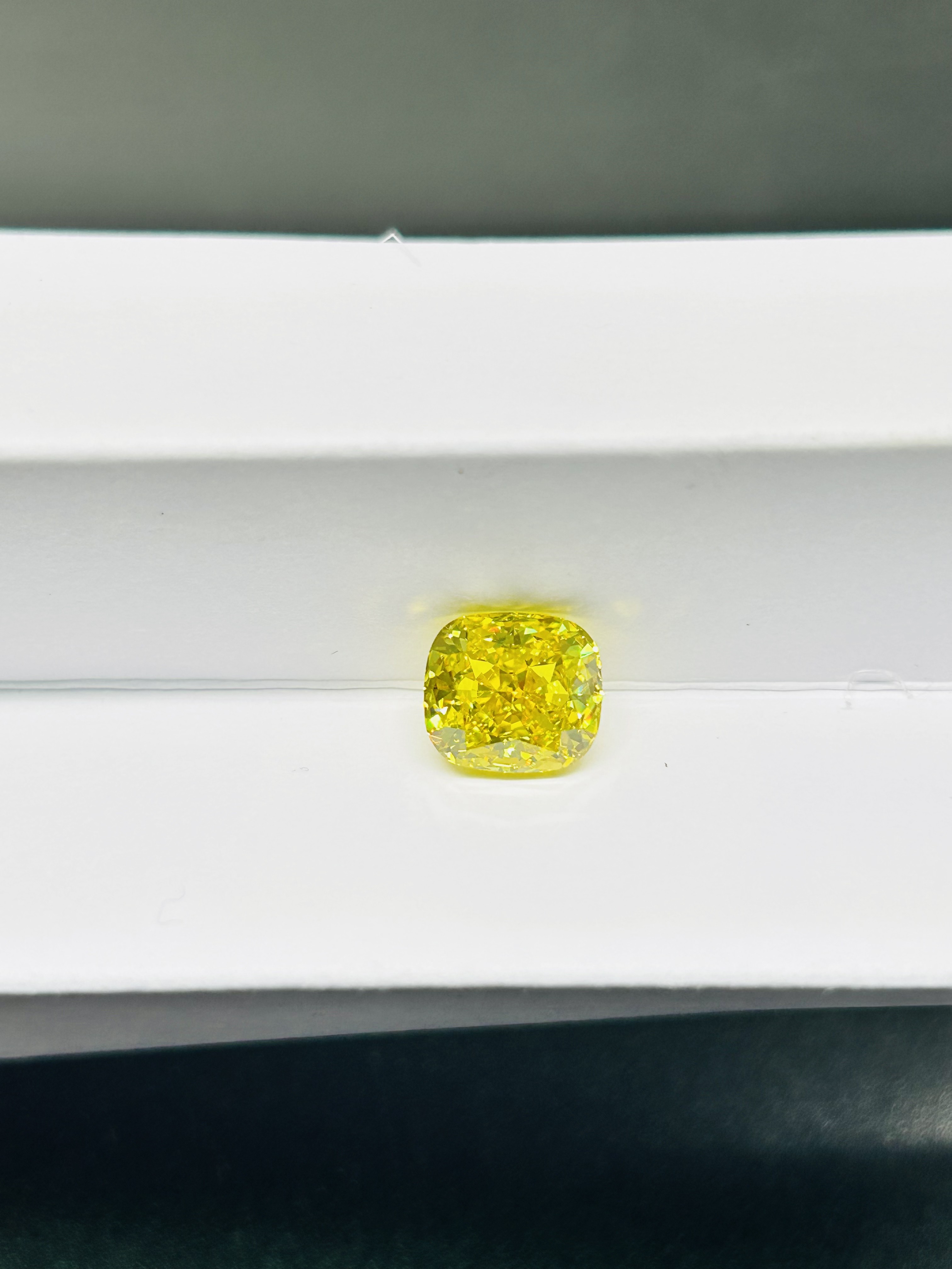 2CTS Cushion Loose Lab Created Yellow Diamond IGI Certified