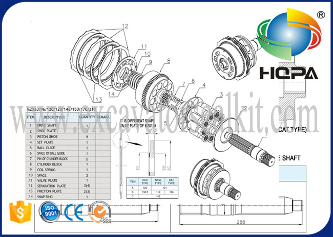 Swing Motor Repair Kit HZZC-M2X170CHB For HD900-5 HD900-7 E330 E330B 