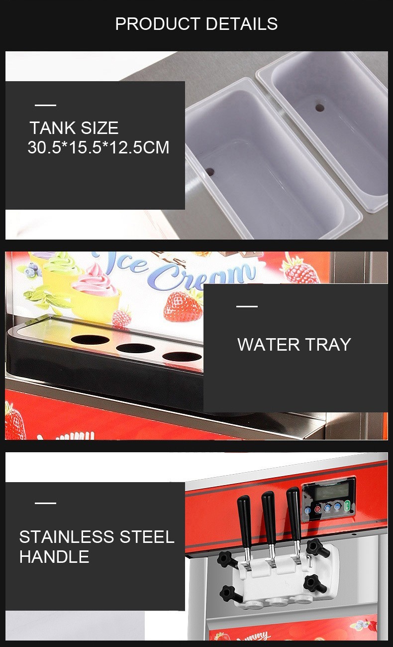 Cheap Soft Ice Cream Machine for Sale Snack Food Machinery