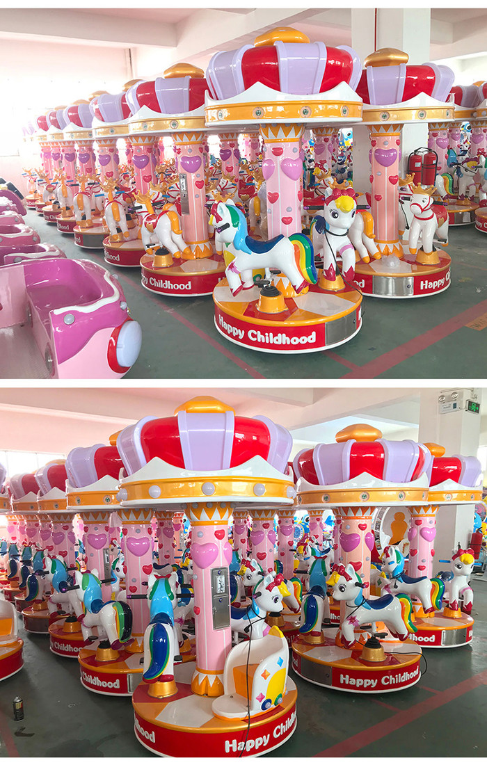 Happy Childhood Carousel Ride Coin Operated Merry Go Round For Amusement Park