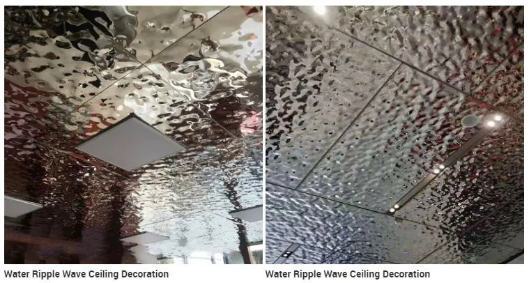 Decorative Water Ripple Wave Effect Steel Sheet Hammered 304 Stainless Steel Ceiling Panel