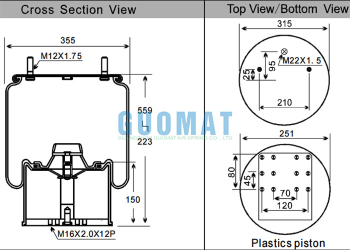 4881NP02 Truck Air Springs Contitech 1R14-757 Goodyear Air Suspension System