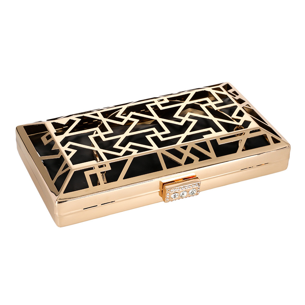 Stone Closure Square Purse Frame Geometric Lines Evening Bag Frame