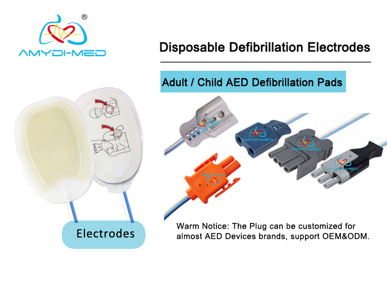 1.2M Cable Clinic Zoll Defibrillator Pads Customizable For Different Defibrillators