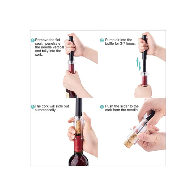 Vacuum Wine Champagne Bottle Stoppers Wine Cork Preserver With Time Scale Record