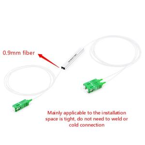 Bare 1x2 PLC Splitter 250um SC APC Connector For FTTH FTTB FTTX Network