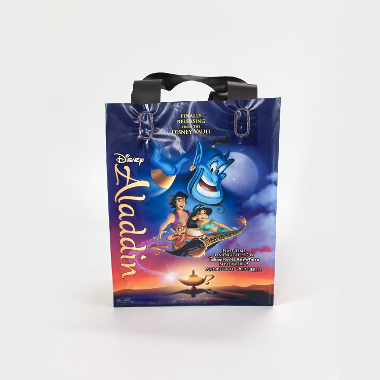 Biodegradable 40 micron Custom Plastic Shopping Bag With Loop Handle
