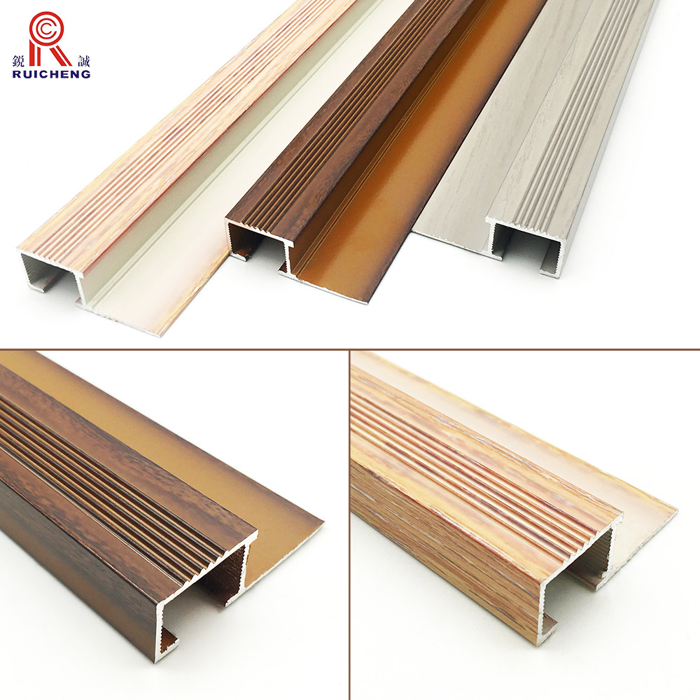 Polished Aluminium Stair Nosing Edge Trim Stair Edge Protectors With Rubber