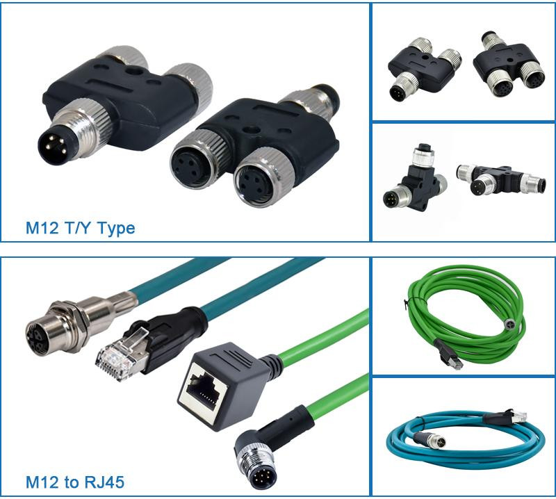 IP68 Female Male M12 Waterproof Connector 22AWG 24AWG 26AWG M12 Cable Connector