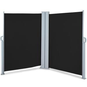  Double Side Awning, 160 x 600 cm Sun Protection, Made of Polyester, Dark grey Manufactures