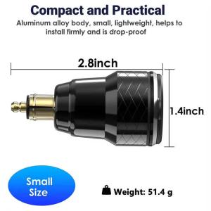QC3 0 PD 54W Aluminum Dual Port USB Car Charger 12-24V Voltage Monitoring