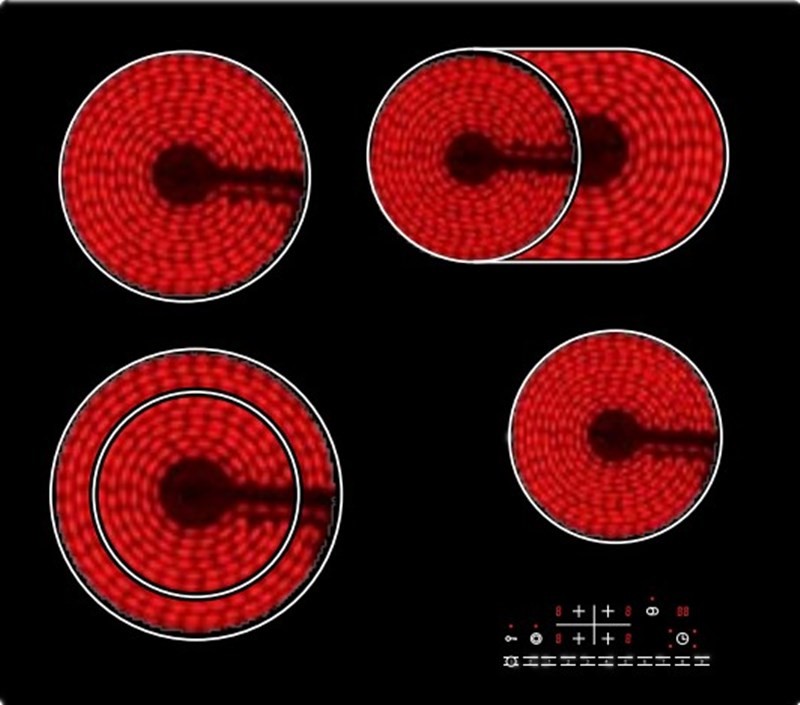 7200W 110V Smoothtop 4 Burner Ceramic Cooktop