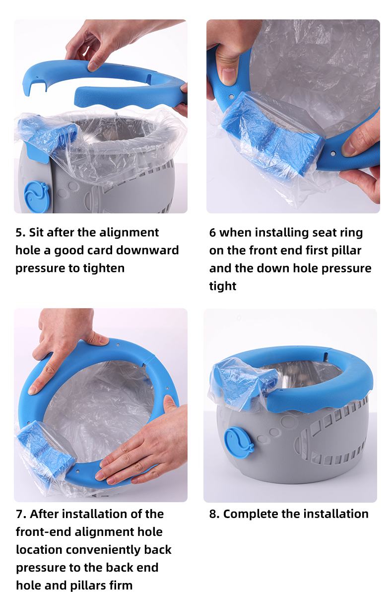 Portable Serenity Blue Baby Toilet With Customized Logo Foldable Soft Potty Training Seat