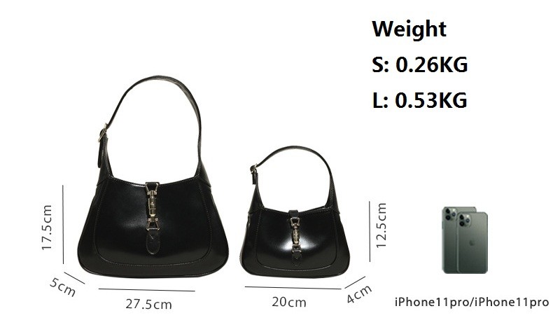 Black Underarm Handbags For Women Genuine Leather Small Bags