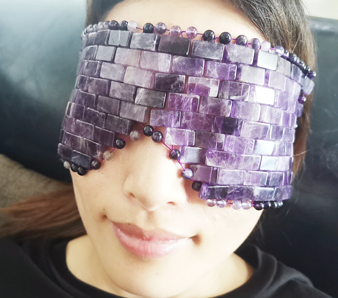 230*100mm Amethyst Eye Mask Reduce Wrinkles Fine Lines Jade Mask