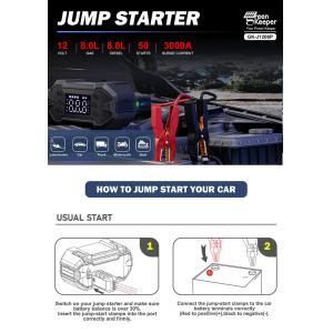 USB-A Charging Output Car Jump Starter and Inflation Pump for Inflating Air
