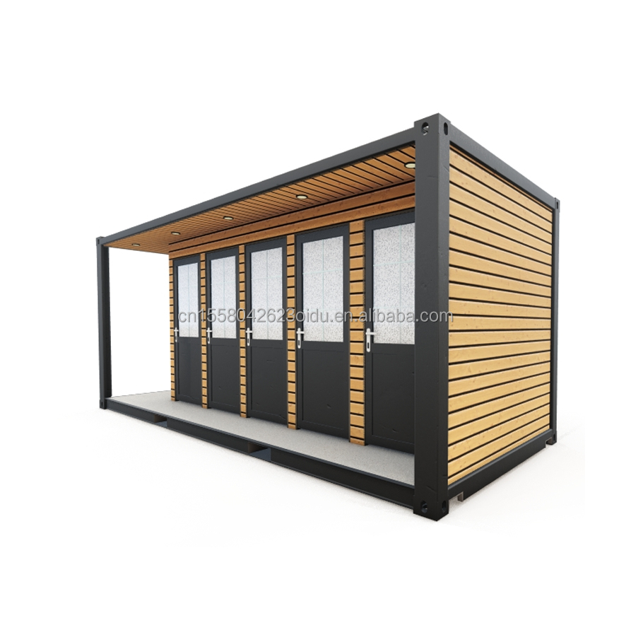 Modern Design Style Customized Color Wooden Prefabricated Container House Steel Sandwich Panel Hotel Toilets for Outdoor