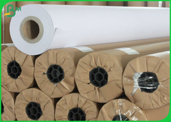 White Color 20lb 36'' * 150m 44'' * 150m Smothness  Plotter Paper Roll 