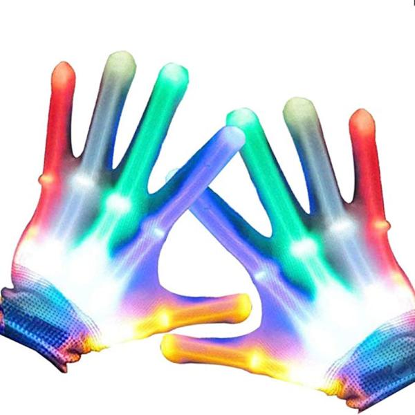 Quality Multicolor LED Light Gloves Luminous Good Gift For Kids White for sale