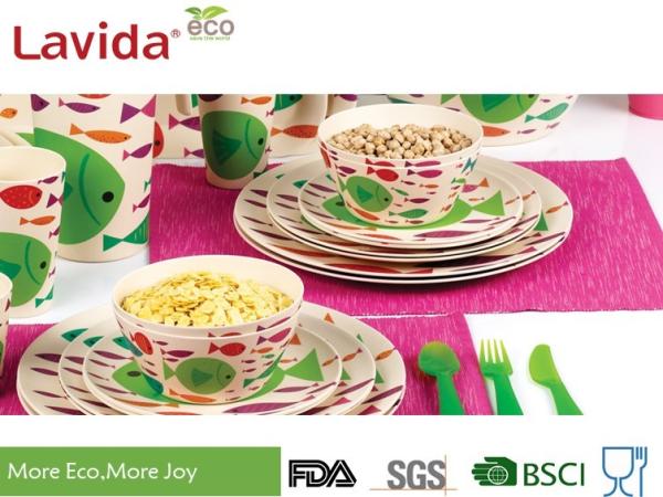 Shatter Proof Bamboo Fibre Plates Anti - Bacteria Heavy Metals Free Dishwahser