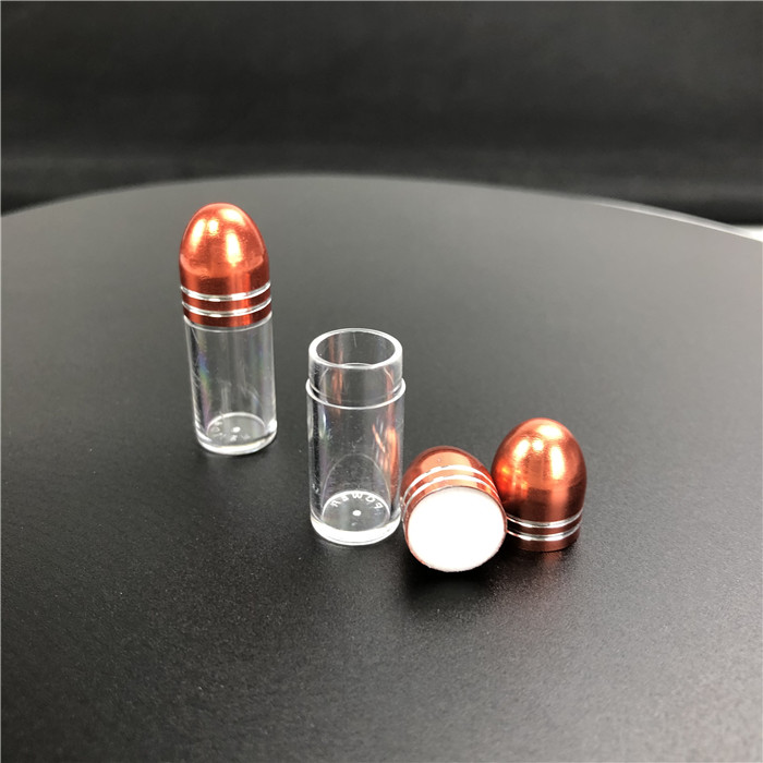 Pill Bottle Clear Small Capsule Bullet Shape Containers With Metal Cap For Rhino Pill