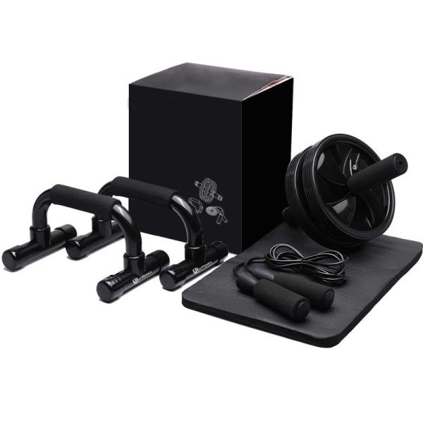 AB wheel with knee pad Gym push up Bar and jump rope Set Portable Equipment for