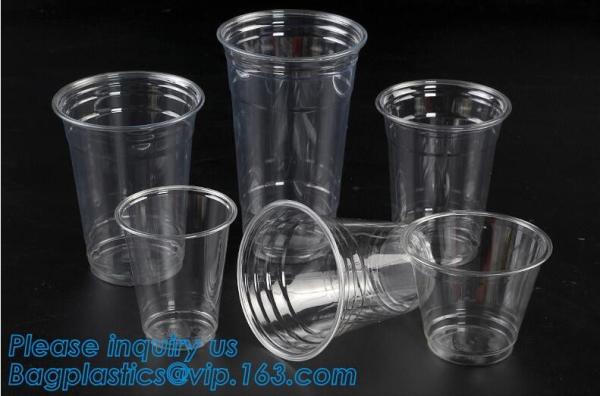 Elegant Shape Drinking Straw Promotional Cups With Straws Single Wall Plastic