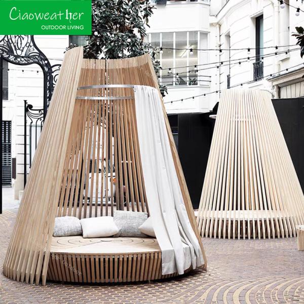 NO Folded Modern Design Style All Weather Tapered Round Outdoor Daybed With