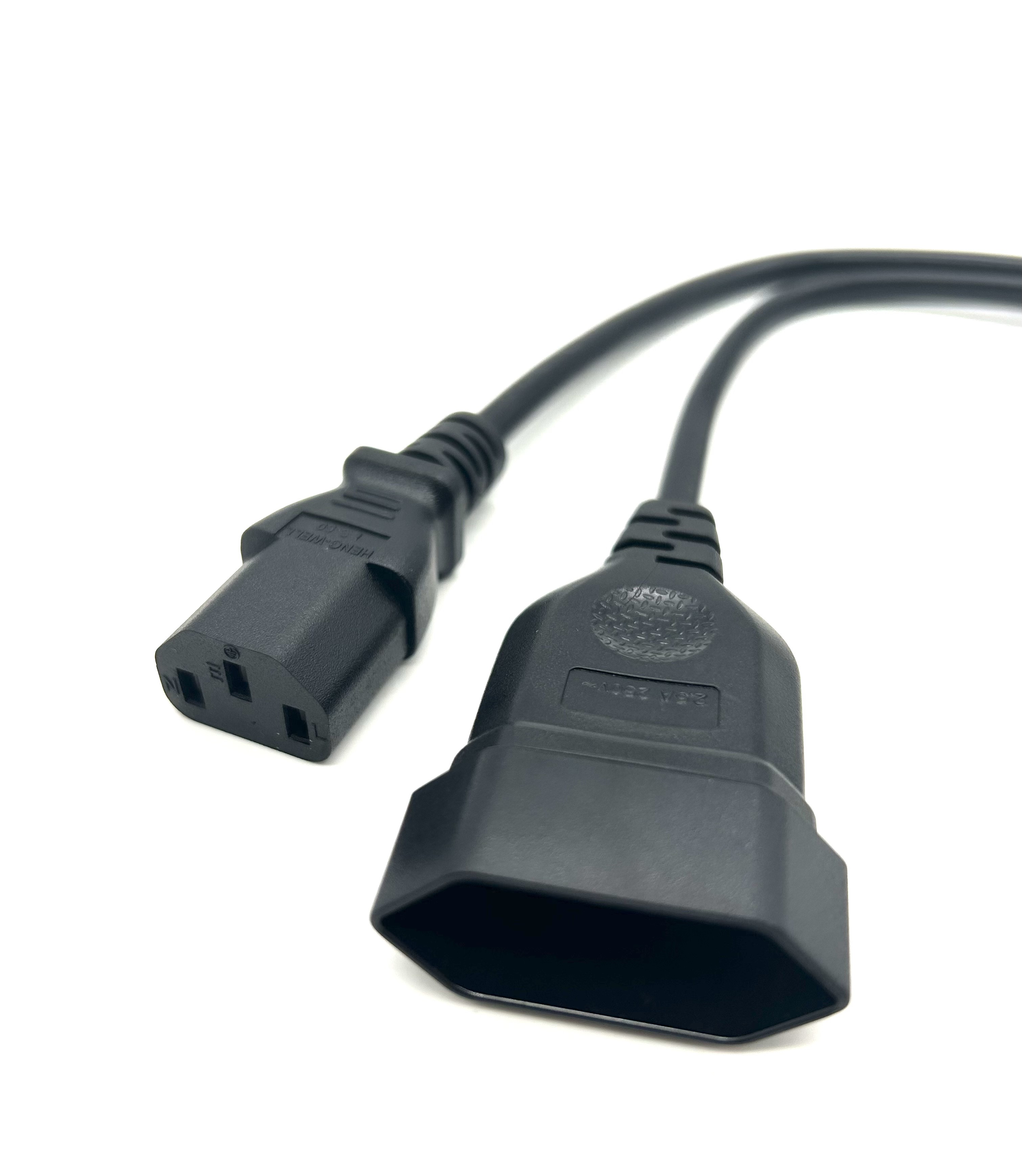 Y Type Splitter Power Adapter C14 To C13+Eu 2 Pin Female Plug  220V Extension Cables C14 Plug adapter For Electric