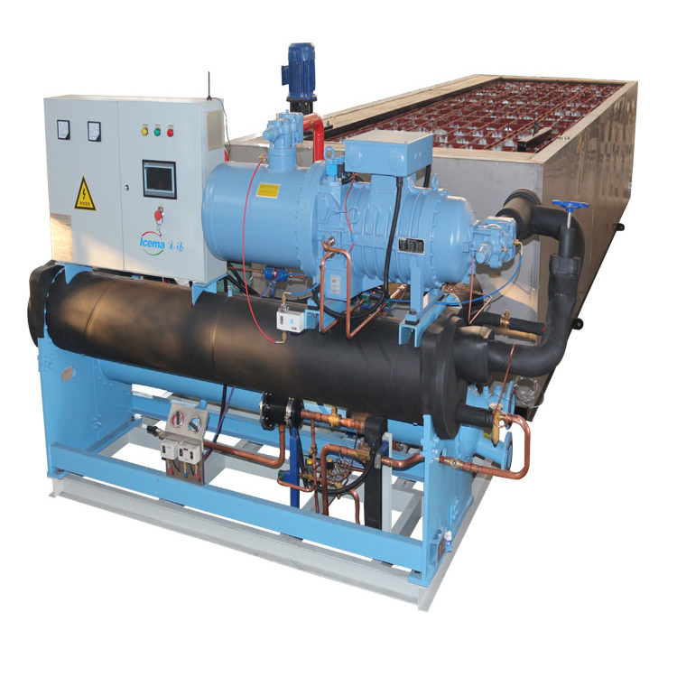 25T/24H Brine Refrigeration Block Ice Machine Industrial Salt Water