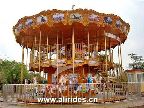 Quality Double deck carousel 48 seats amusement rides for sale for sale