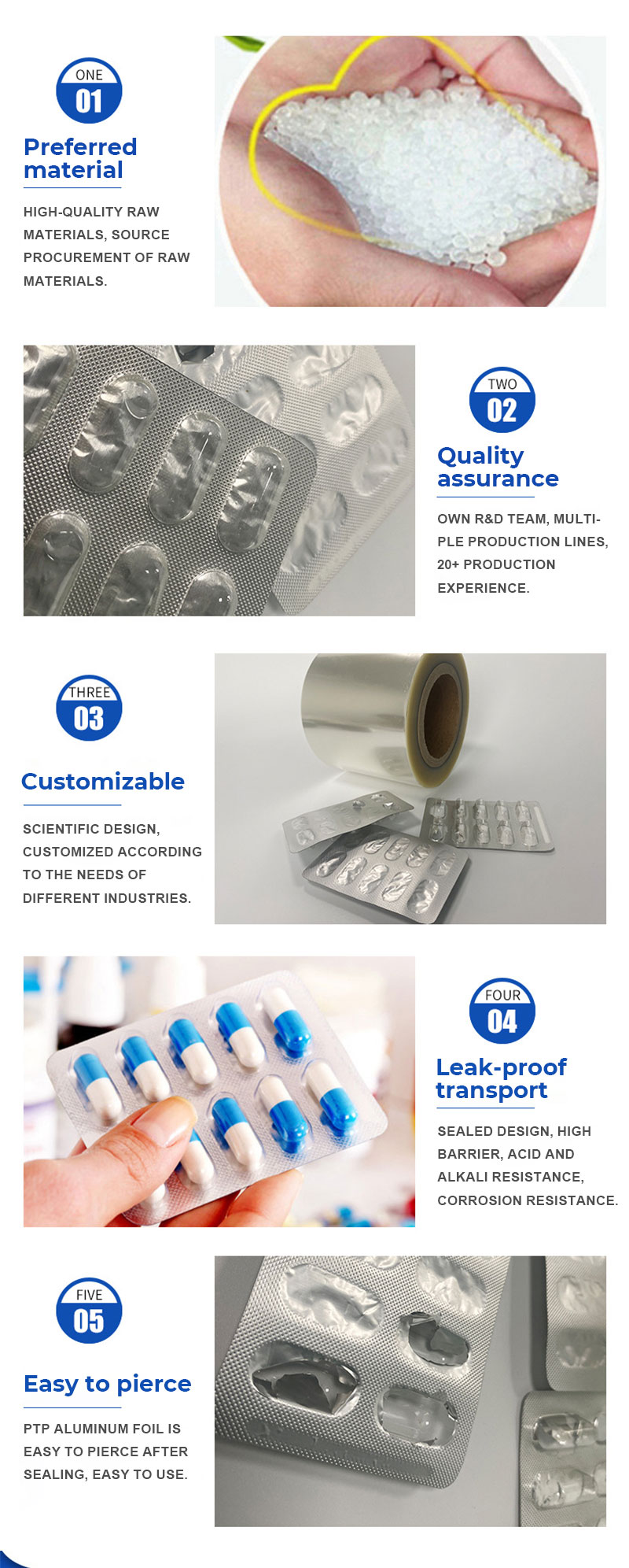 Cold Stamping Pharma Medical Packaging Bags Cold Forming Blister Aluminum Foil