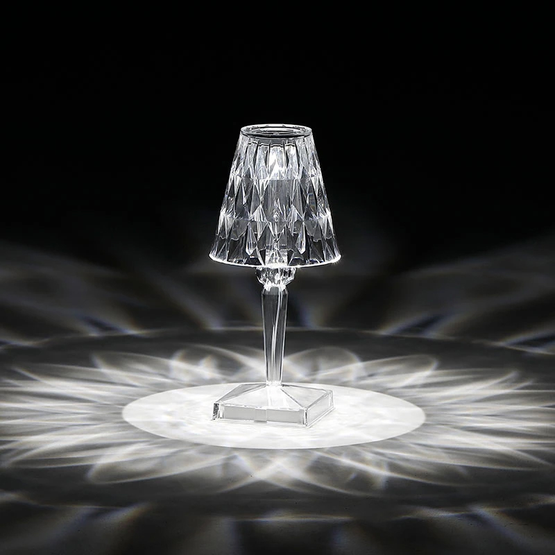 Nordic Diamond Bedroom Bar Restaurant Fixtures Charging Led Desk Lamp Night Lights crystal Acrylic Bedside Light Table Lamps
