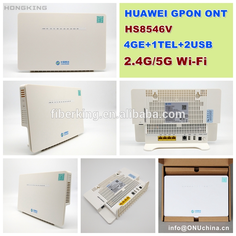 FTTH huawei hs8546 2.4g 5g dual wifi 4ge 1el 2usb fiber optic network unit hs8546v XPON GPON ONT ONU