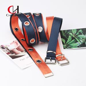 China Screen Printing Hollowed Woven Elastic Belt  Women'S Dress Sweater Decorative Canvas Belt on sale