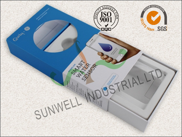 Water Sensor Electronics Packaging Boxes With Visual PVC Window Matt Lamination