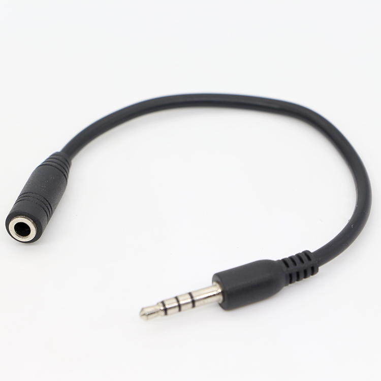 Short 20cm 3.5mm 4 Poles TRRS Male To 3.5mm TRRS Female Stereo Aux Audio Extension Cable