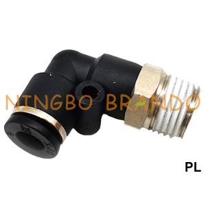 China PL Male Elbow Union 90 Degree Plastic Push On Pneumatic Hose Fitting 1/8 1/4 3/8 1/2 on sale