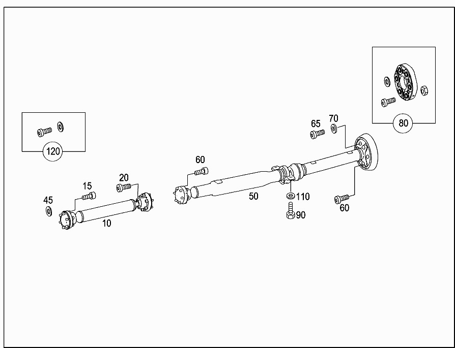 Benz Car Drive Shaft Front Axle Gear Propeller Shaft A1664102601